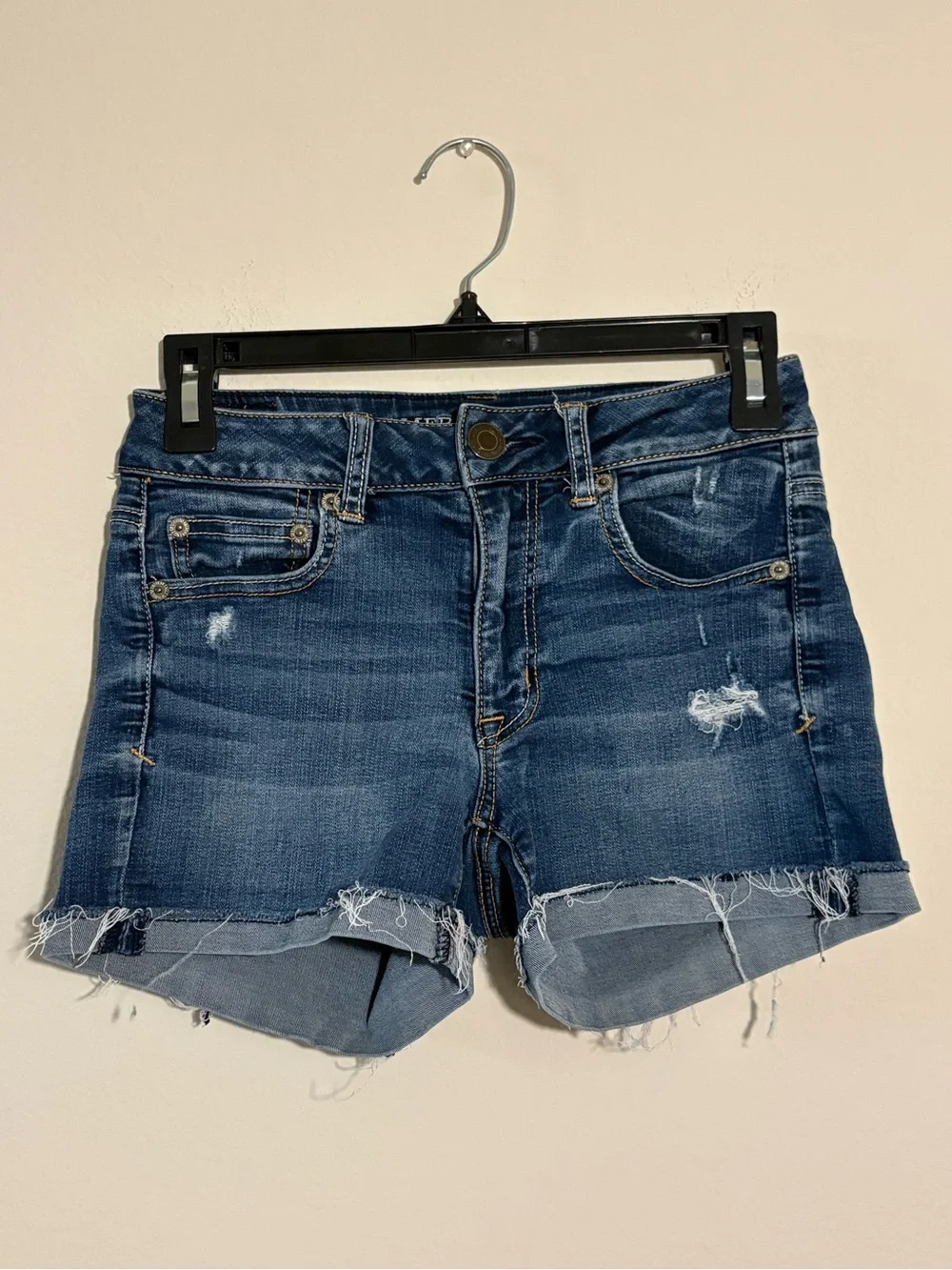 American Eagle Outfitters Jean Shorts Size 2 Distressed Raw Hem Y2K